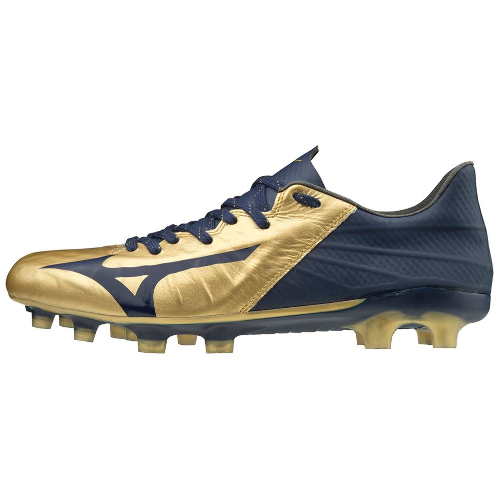 Mens Mizuno Rebula III Japan Soccer Cleats Gold/Navy Philippines (YDPUVE153)